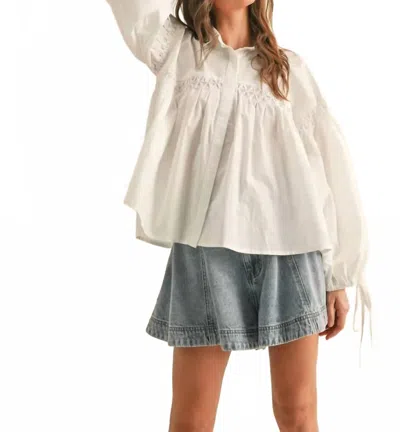 Miou Muse Detailed Button Front Blouse In White