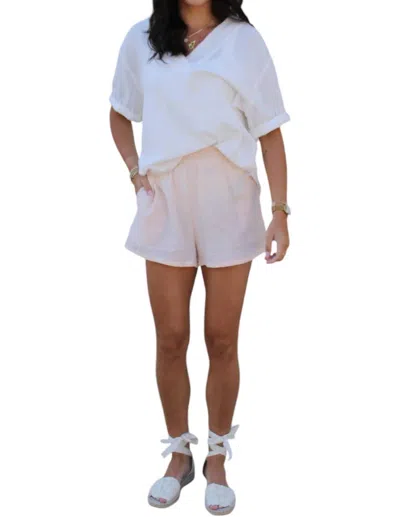 Miou Muse Double Gauze Shorts In Pink