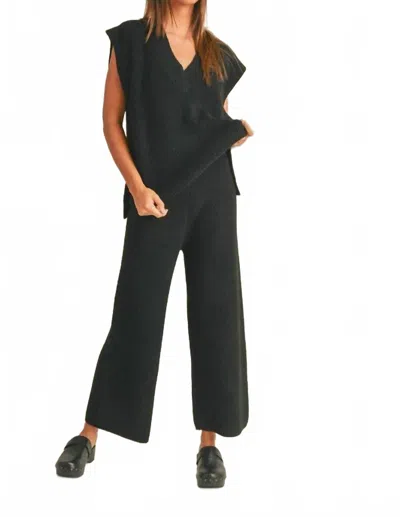 Miou Muse Drift Ribbed Knit Set In Charcoal In Pink