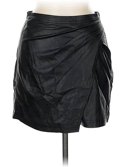 Pre-owned Miou Muse Faux Leather Skirt In Black
