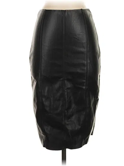 Pre-owned Miou Muse Faux Leather Skirt In Black