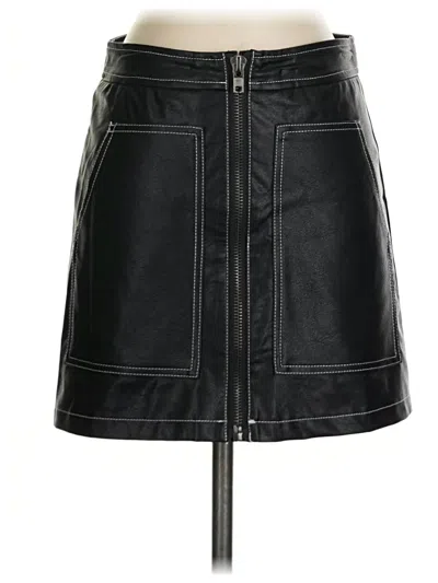 Pre-owned Miou Muse Faux Leather Skirt In Black