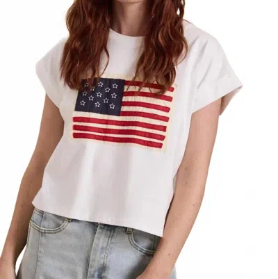 Miou Muse Flag Cotton Top In White