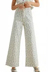 Miou Muse Floral Stretch Denim In White In Multi