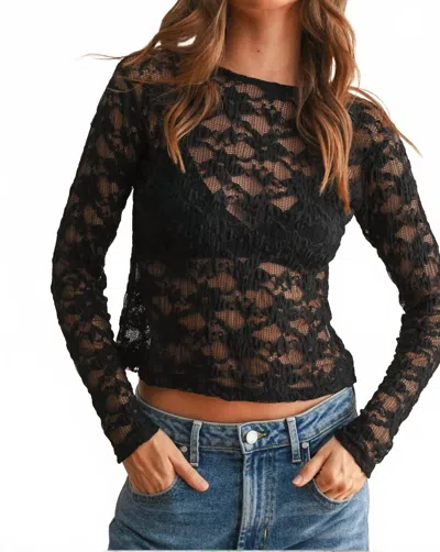 Miou Muse Floral Fabric Top In Black