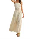 Miou Muse Flowy Breeze Maxi Skirt In Cream In White