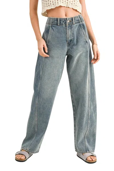 Straight Leg Cuffed Hem Denim by Miou Muse