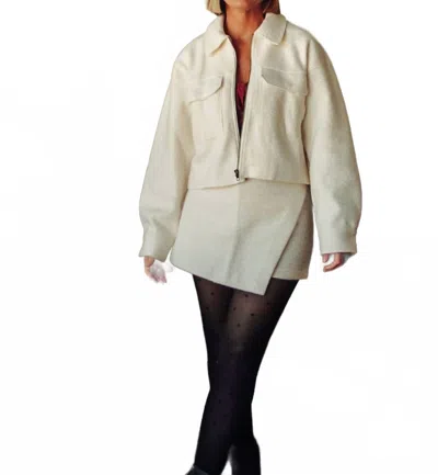 Miou Muse Grace Textured Jacket In White