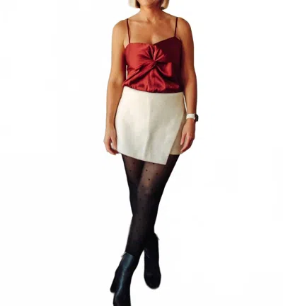 Miou Muse Grace Textured Skort In White