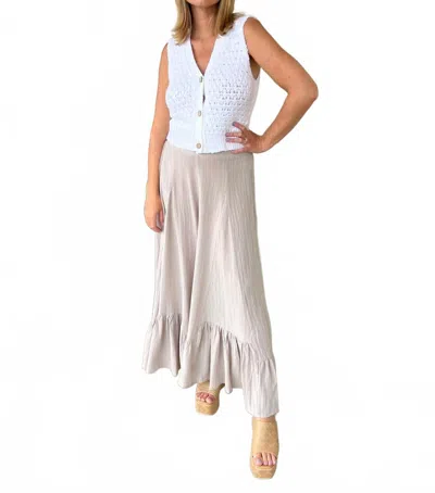 Miou Muse Grace Wide Leg Pants In Stone In Neutral