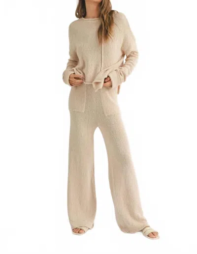 Miou Muse Helena Sweater Pants In Cream In White