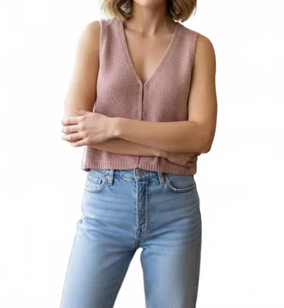 Miou Muse Hook & Eye Closer Vest Cardigan In Pink
