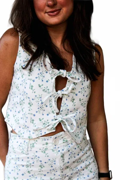 Miou Muse Ivy Vest In Floral Print In Multi