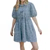Miou Muse Jacquard Dress In Denim In Multi
