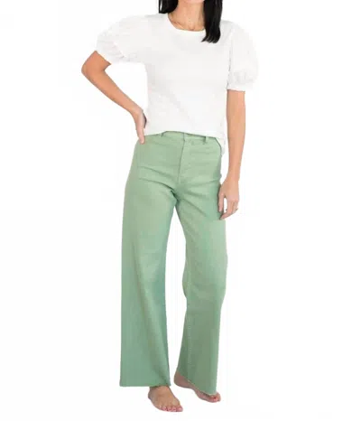 Miou Muse Julena High Rise Wide Leg Pants In Green