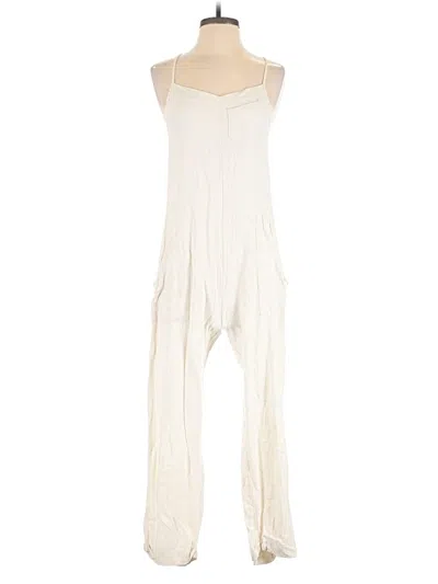 Pre-owned Miou Muse Jumpsuit In Ivory