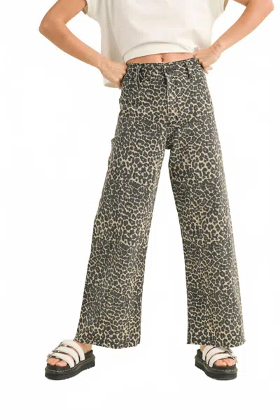 Miou Muse Nash Leopard Jeans In Black In Animal Print