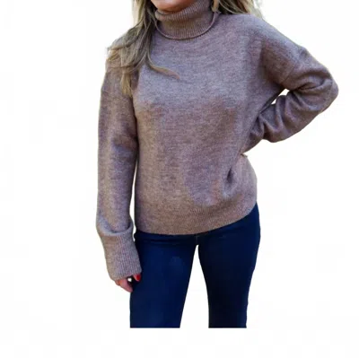 Miou Muse Keep It Cozy Turtleneck Sweater In Mocha In Brown