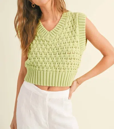 Miou Muse Key Lime Sweater Vest In Lime Green