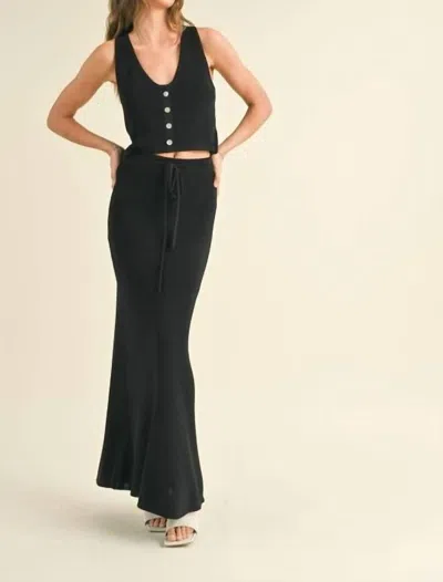 Miou Muse Knitted Maxi Skirt In Black