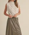 Miou Muse Knitted Vest With Curly Threads In Ecru In White