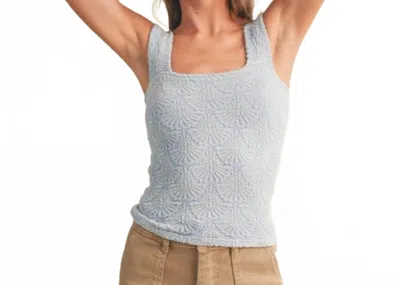 Miou Muse Kyla Textured Knitted Tank In Blue In Gray