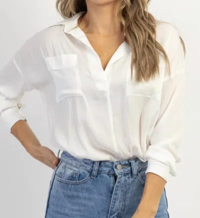 Miou Muse La Bella Vita Pocket Blouse In White