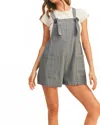 Miou Muse Late For Class Romper Overalls In Grey In Gray