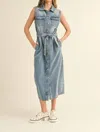 Miou Muse Liberty Denim Dress In Blue