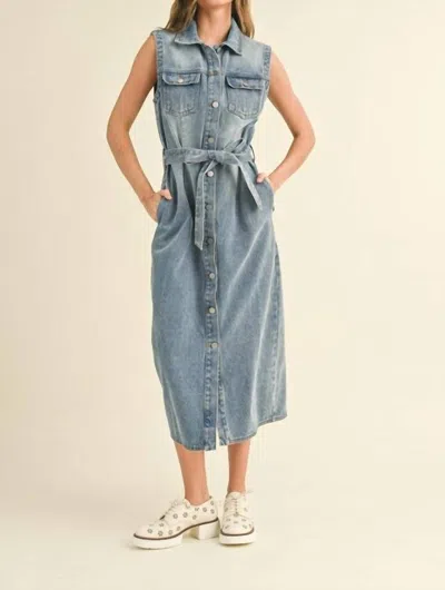 Miou Muse Liberty Denim Dress In Blue
