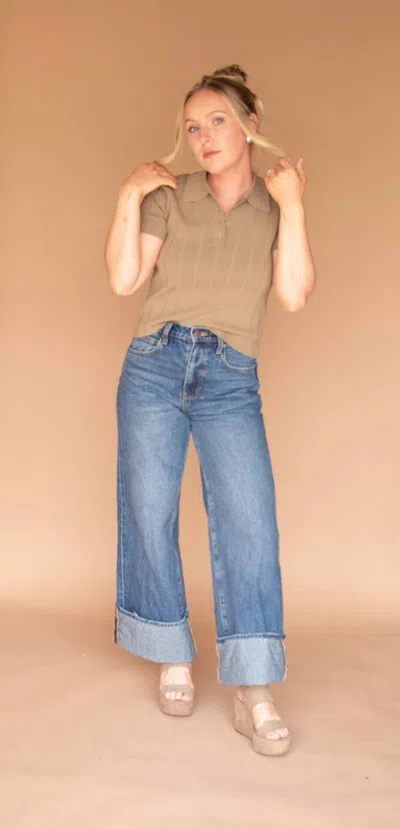 Miou Muse Lindy Top In Beige In Brown