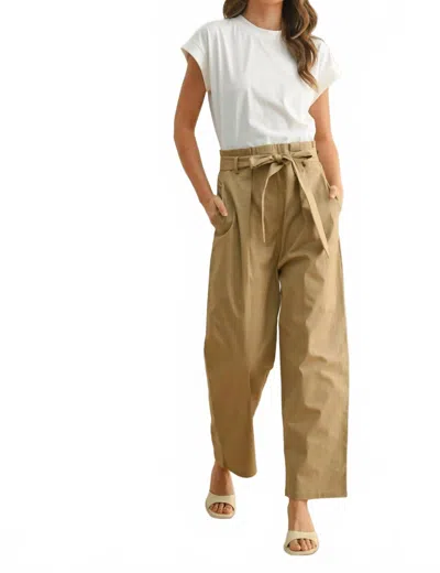 Miou Muse Liza Knit Jumpsuit In Taupe In Brown