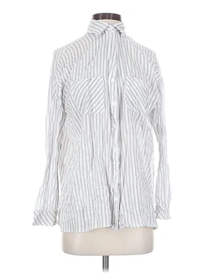 Pre-owned Miou Muse Long Sleeve Blouse In Silver