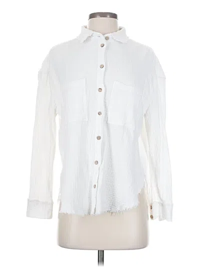 Pre-owned Miou Muse Long Sleeve Blouse In White