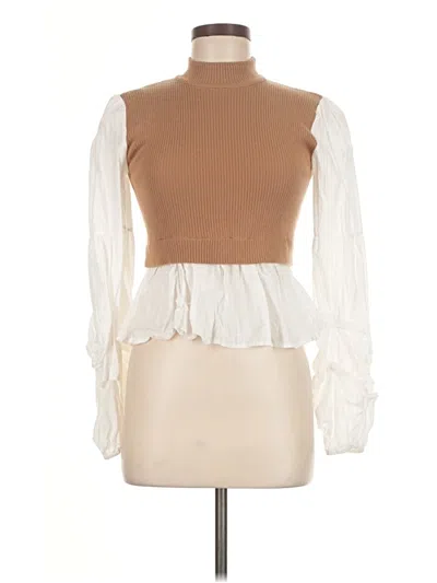 Pre-owned Miou Muse Long Sleeve Blouse In White