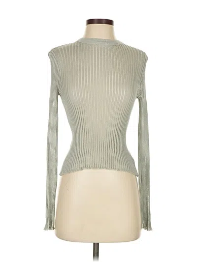 Pre-owned Miou Muse Long Sleeve Top Gray Turtleneck Tops