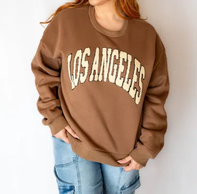 Miou Muse Los Angeles Sweatshirt In Straw In Brown