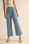 Miou Muse Margo Wide Leg Jeans In Denim In Blue