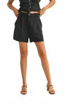 Miou Muse Marie High Waist Shorts In Black In Black