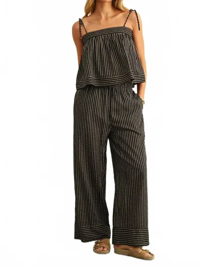 Miou Muse Market Stripe Pants In Pepper In Multi
