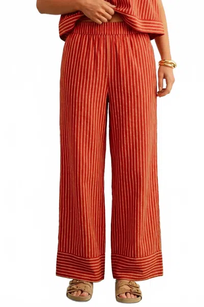 Miou Muse Market Stripe Pants In Tomato In Red