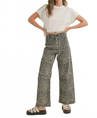 Miou Muse Meara Barrel Pants In Leopard In Multi
