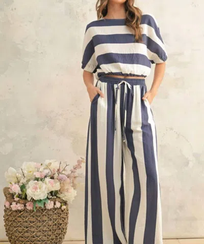 Miou Muse Mediterranean Trousers In Navy In Blue