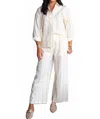 Miou Muse Morgan Stripe Pants In White In White