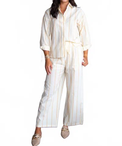 Miou Muse Morgan Stripe Pants In White