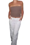 Miou Muse Naples Strapless Top In Mocha In Brown