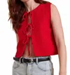 Miou Muse Noami Cardi Tie Top In Red In Red