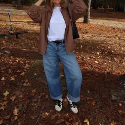 Miou Muse Off-duty Zip-up Jacket In Brown Suede In Black