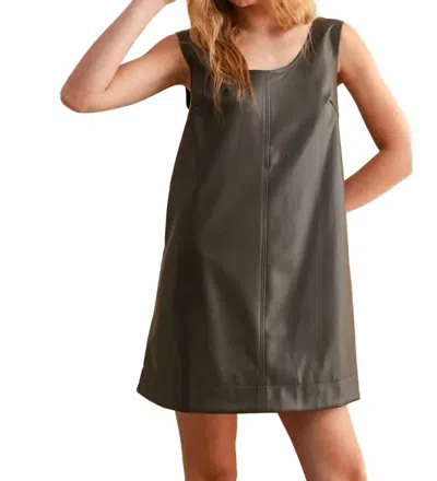 Miou Muse Parker Jumper Mini Dress In Olive In Green