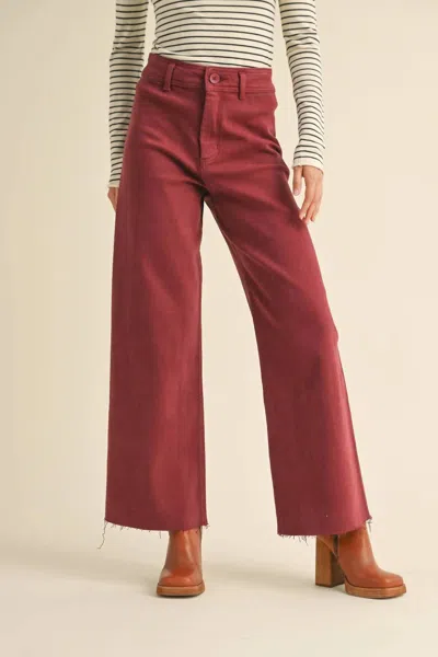 Miou Muse Payton Pants In Maroon In Red